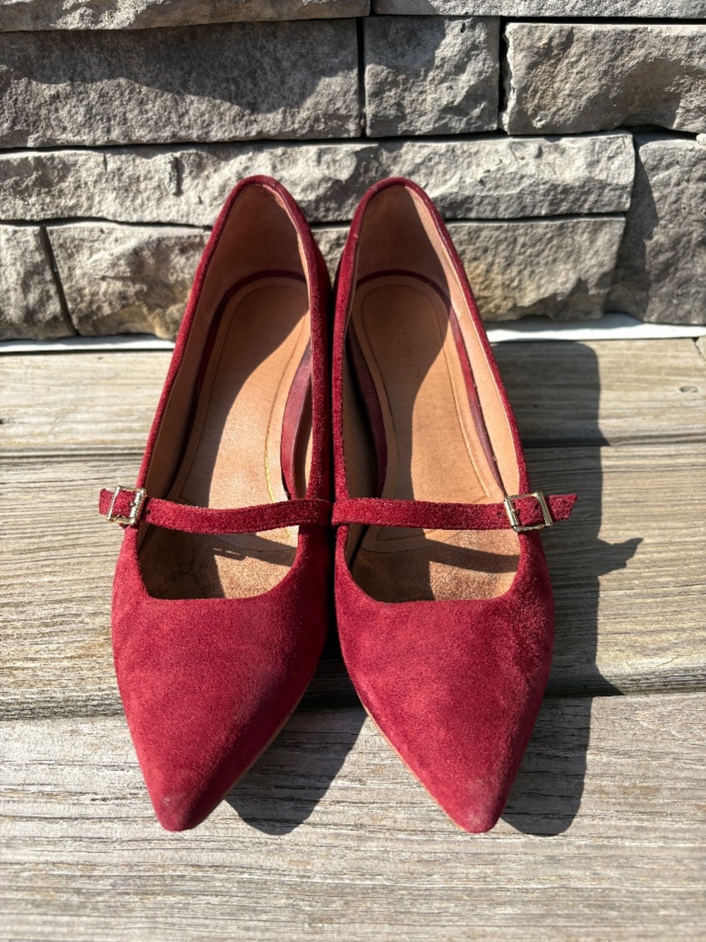 Vionic Josie Kitten Heel, Wine suede, 9.5M